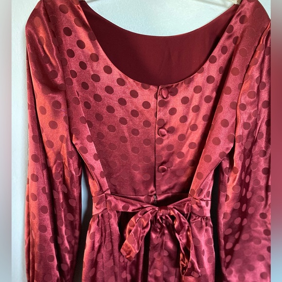 Like New, Size Small ModCloth Knee-Length Pink Two-tone Polka Dot Dress - Picture 4 of 4